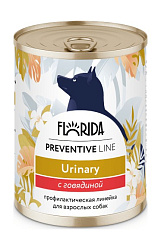 Florida Preventive Line Urinary диетический влажный корм для собак при профилактике мочекаменной болезни с говядиной 340гр