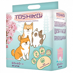 Пеленки впитывающие для животных Toshiko 60*40см 30шт с запахом сакуры