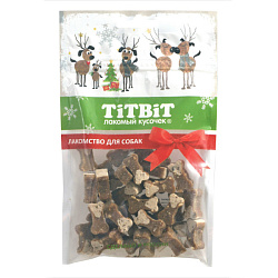 TiTBiT Новогодняя коллекция лакомство для собак Косточки мясные с индейкой и творогом 90гр