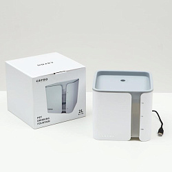 Фонтанчик питьевой для животных Carno 2л от USB бело-серый 5867087