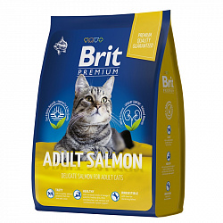 Brit Premium Adult корм сухой для кошек с лососем 400гр