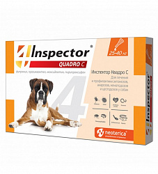 Inspector Quadro для собак капли на холку 25-40кг (упак. 1шт) 