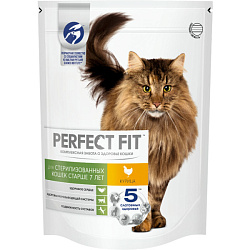 Perfect Fit Senior корм сухой для кошек стерилизованных старше 7 лет с курицей 650гр