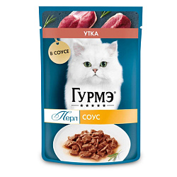 Гурмэ Перл Нежное филе влажный корм для кошек с уткой в соусе 75гр