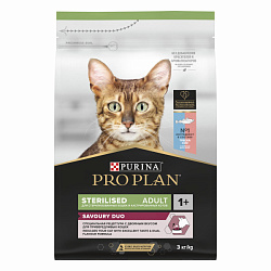 Pro Plan Cat Adult Sterilised корм сухой для кошек стерилизованных с треской и форелью 3кг