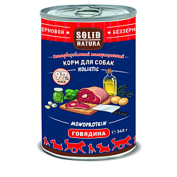Solid Natura Holistic влажный корм для собак с говядиной 340гр