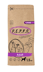 P.E.P.P.O Adult Корм сух для собак взрослых всех пород с ягненком 1,5кг