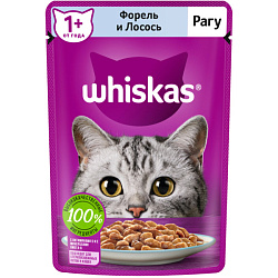 Whiskas влажный корм для кошек рагу с форелью и лососем 75гр