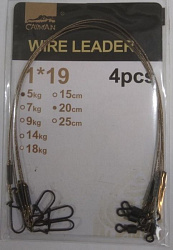 Поводок Caiman 186547 Wire Leader 1х19 20см 5кг