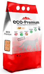 ECO-Premium Персик древесный комкующийся наполнитель с ароматом персика 5л 1,9кг