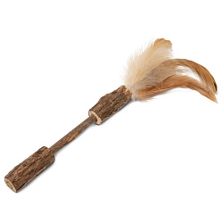 Игрушка для кошек NATURAL из мататаби "Палочка с перьями" 120/170мм Triol
