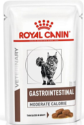 Royal Canin Veterinary Gastrointestinal Moderate Calorie диетический влажный корм для кошек при нарушениях пищеварения в соусе 85гр