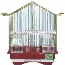 Клетка для птиц №1  30*23*39см пагода комплект золото 111