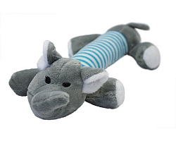 Игрушка для собак №1 текстиль Слон в полоску с пищалкой 25см  Хм3