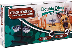 Миски+подставка регулируемая 2*2,8л Double Diner 3100D (белые)
