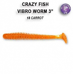 Виброхвост Crazy Fish Vibro Worm 75mm 11-75-18