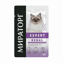 Мираторг Expert Renal консервы для кошек Бережная забота о здоровье почек кусочки в соусе 80гр