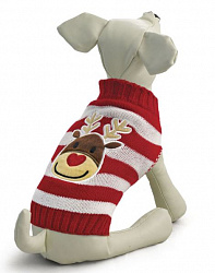 Свитер для собак Оленёнок L, красно-белый, размер 35см, Triol